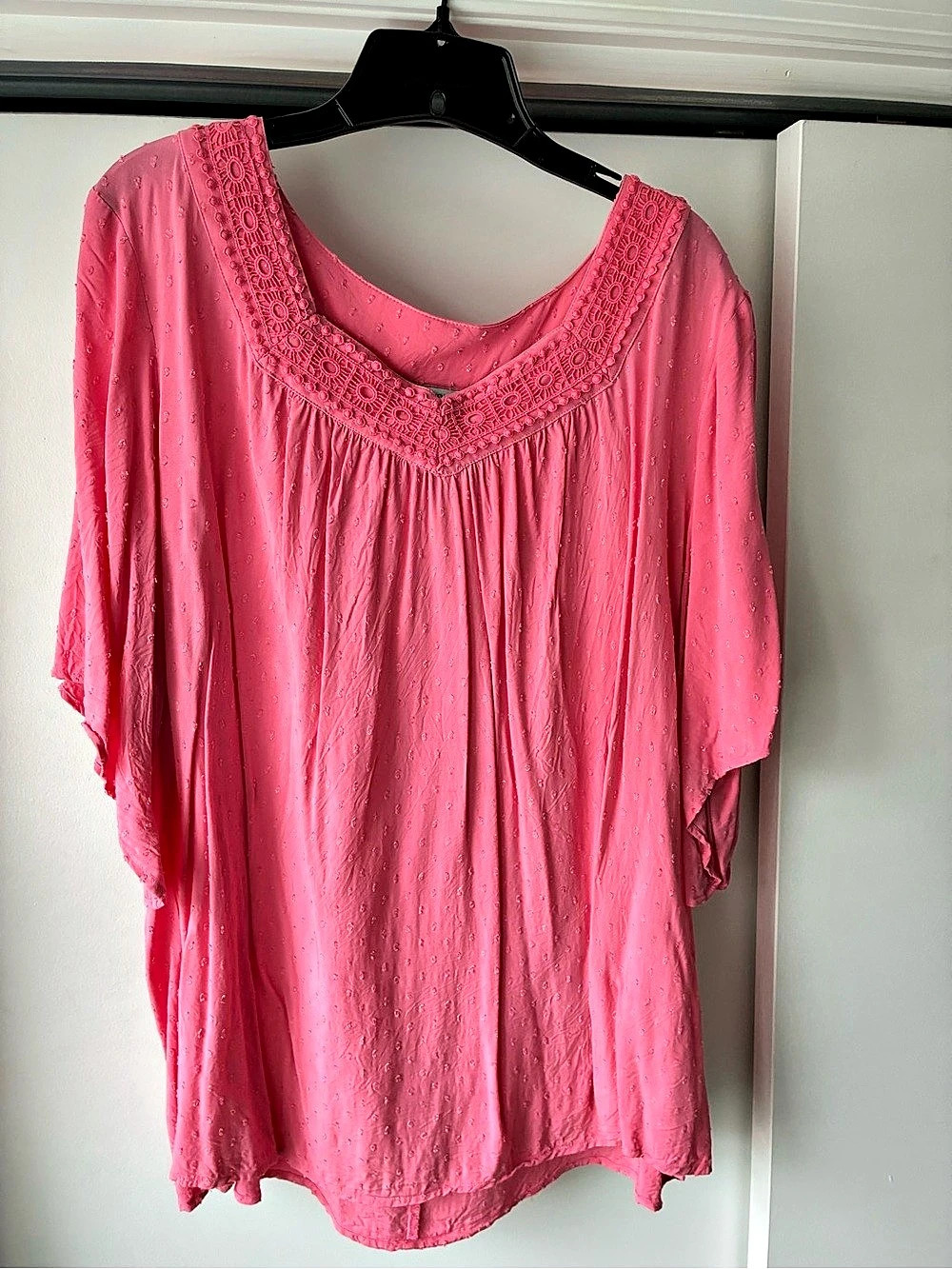 Catherines Pink Eyelet Tunic Size 1X Like New